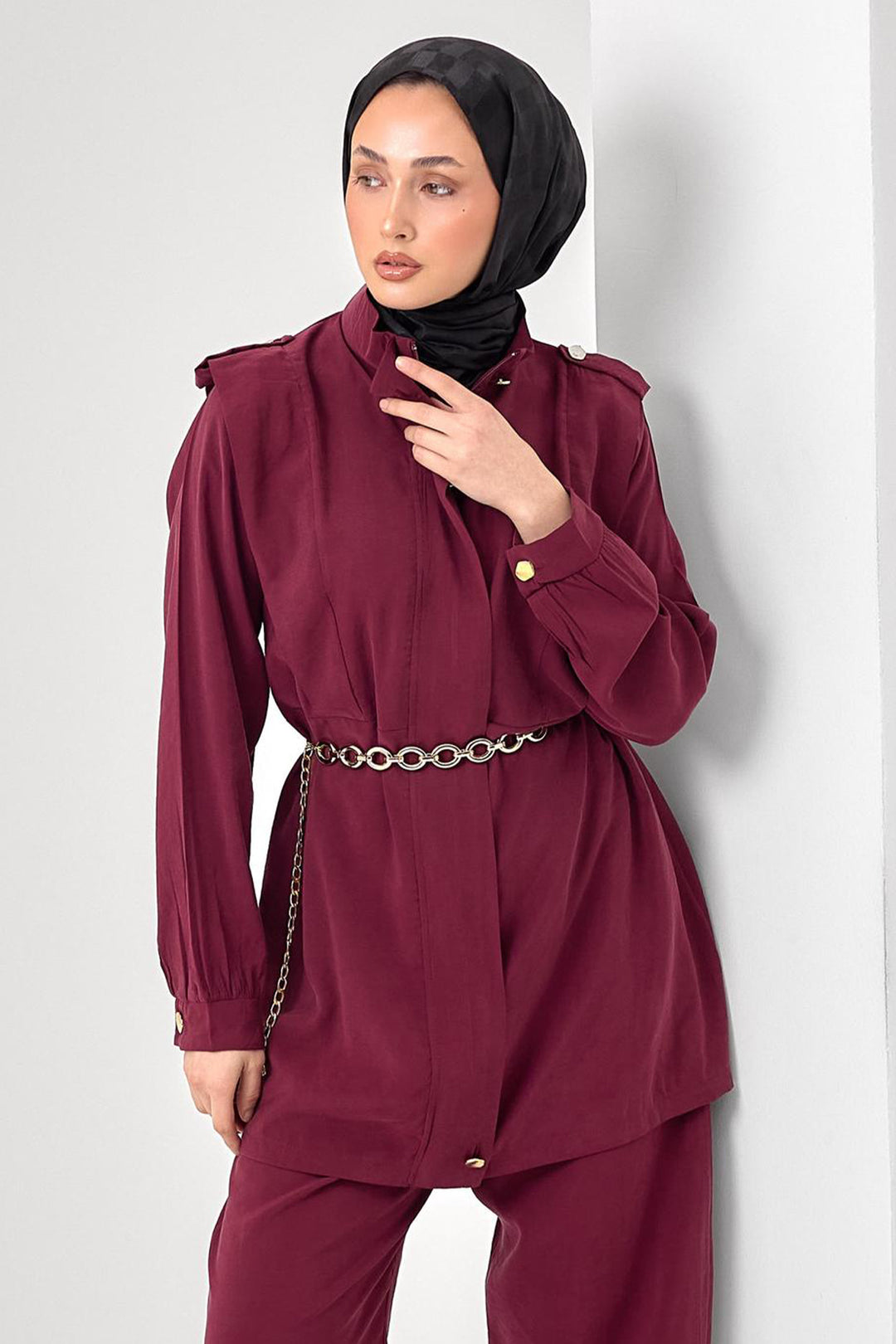 BNG Women Tesettür İkili Takım N7202 Bordo - San Buenaventura