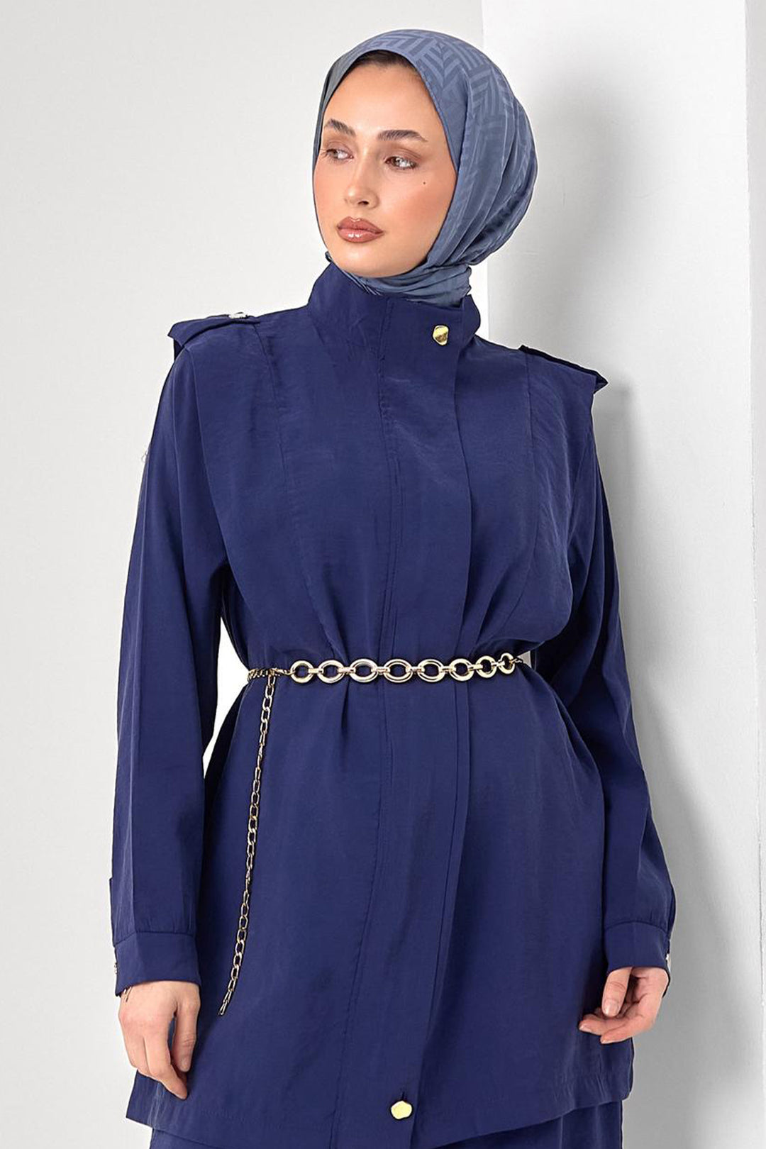 BNG Women Tesettür İkili Takım N7202 Lacivert - Fountain Valley