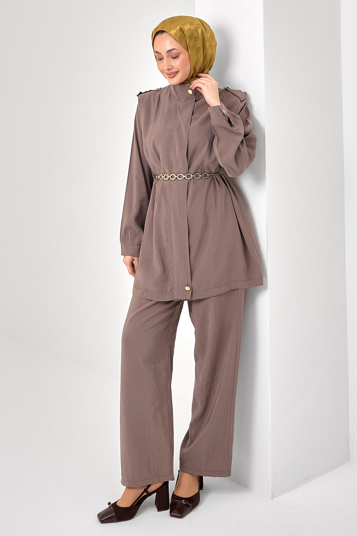 BNG Women Tesettür İkili Takım N7202 Vizon - Stamford