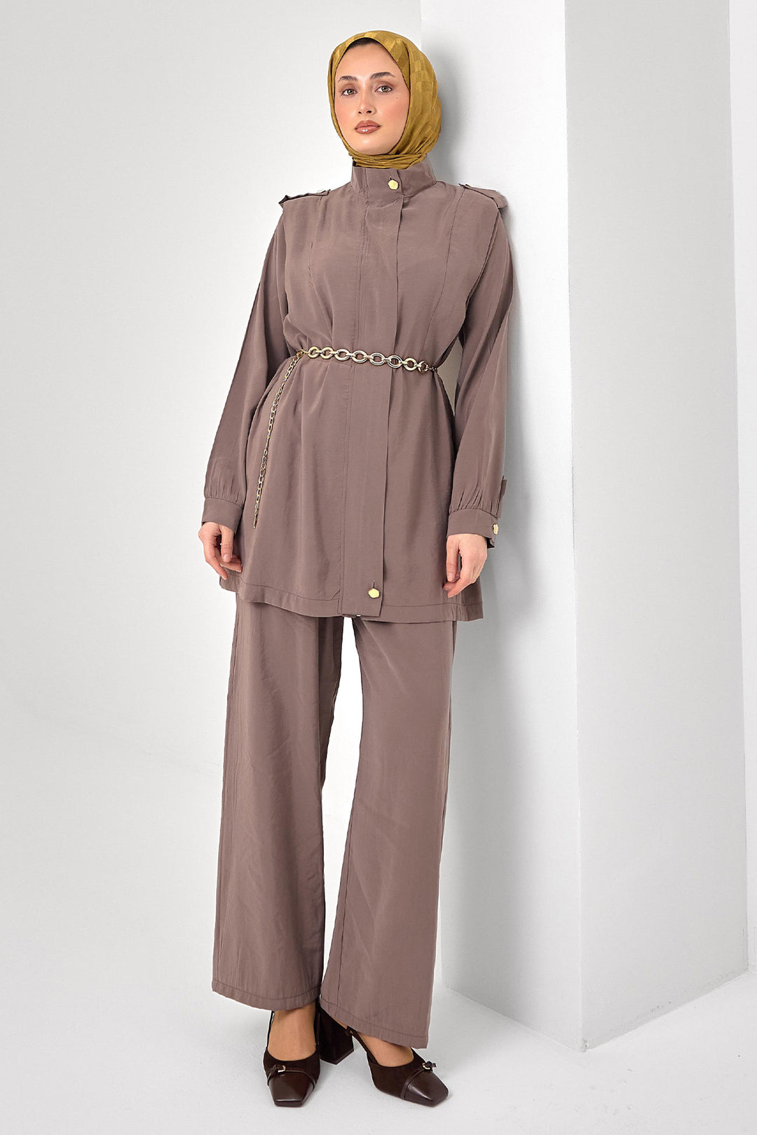 BNG Women Tesettür İkili Takım N7202 Vizon - Stamford