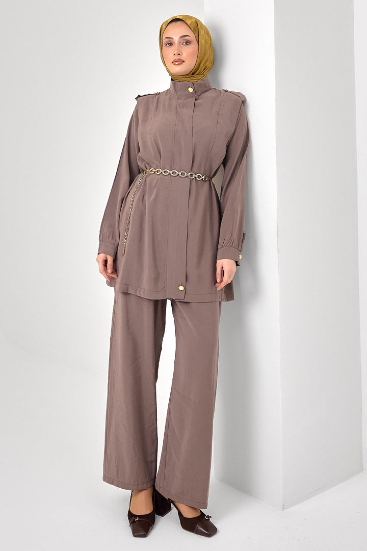 BNG Women Tesettür İkili Takım N7202 Vizon - Stamford