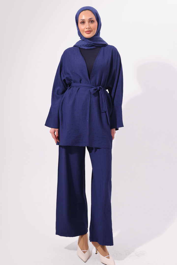 BNG Women Taşlı İkili Takım N7157 Lacivert - Ladispoli