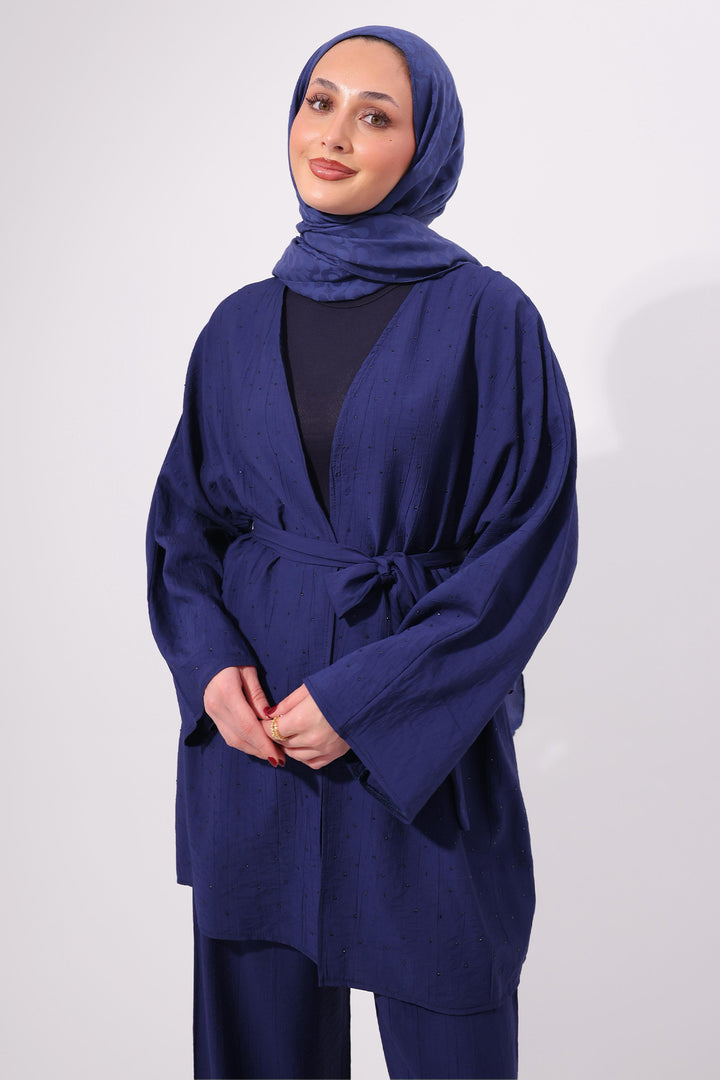 BNG Women Taşlı İkili Takım N7157 Lacivert - Ladispoli