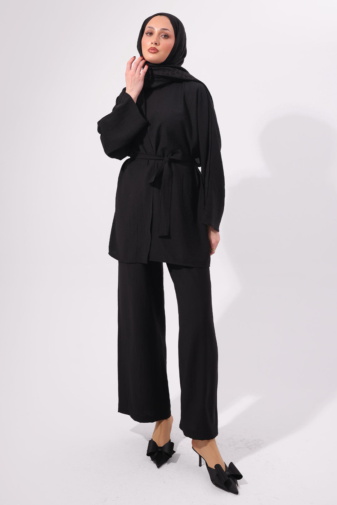 BNG Women Taşlı İkili Takım N7157 Siyah - Rochester