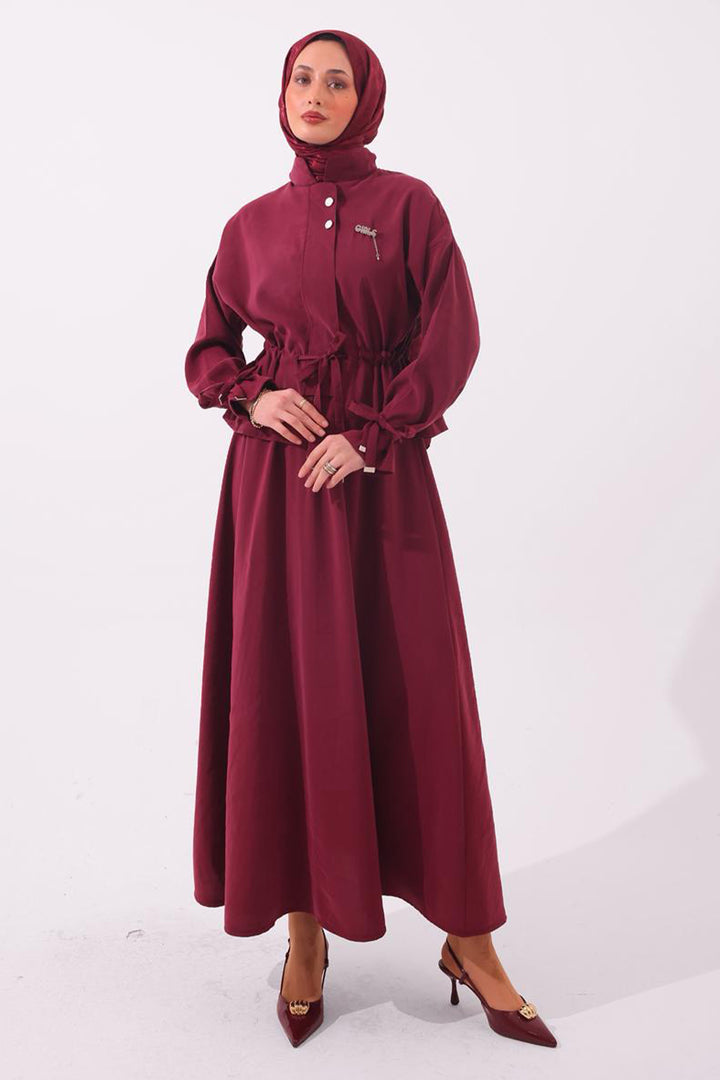 BNG Women Broşlu İkili Takım N7192 Bordo - Midvale