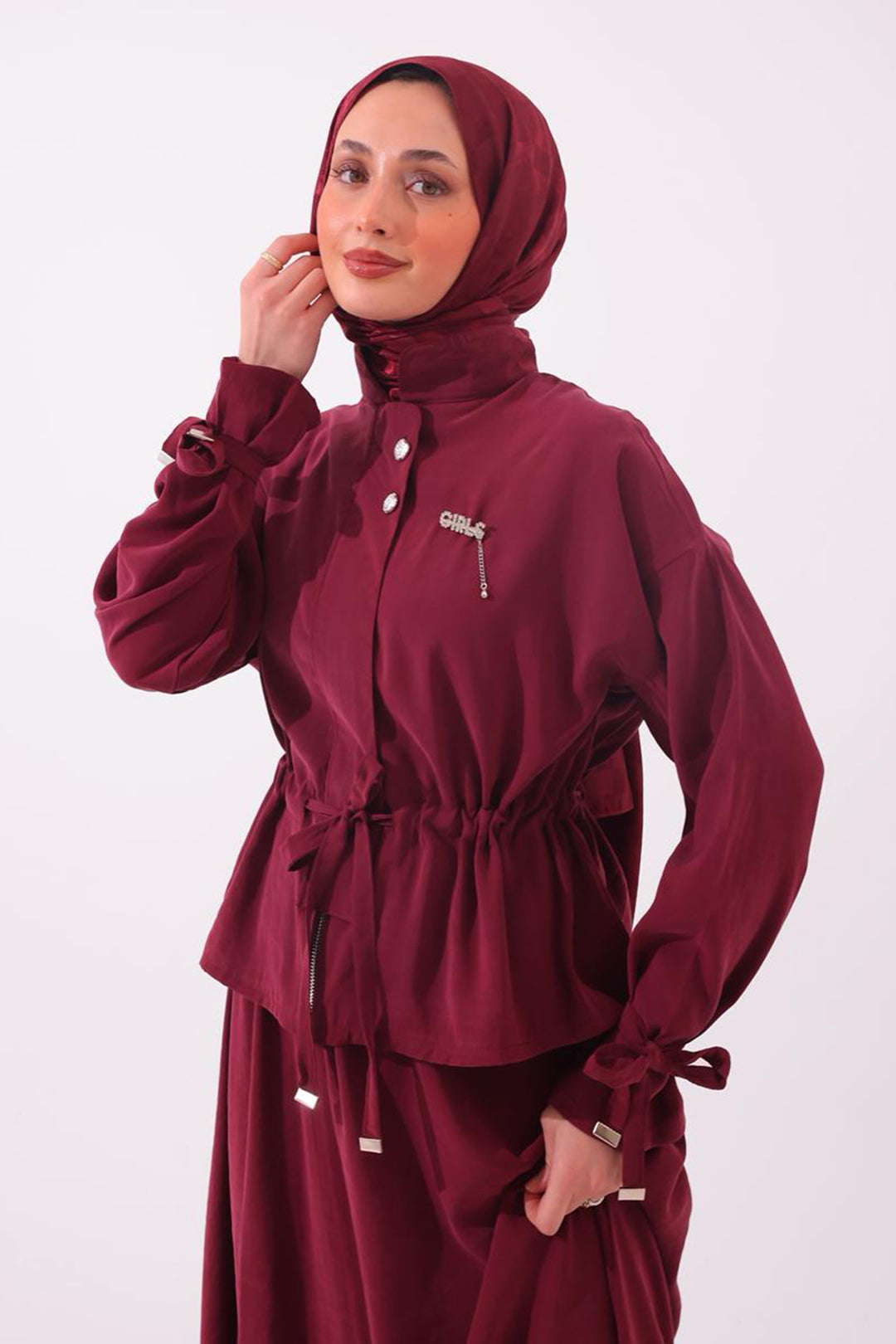 BNG Women Broşlu İkili Takım N7192 Bordo - Midvale