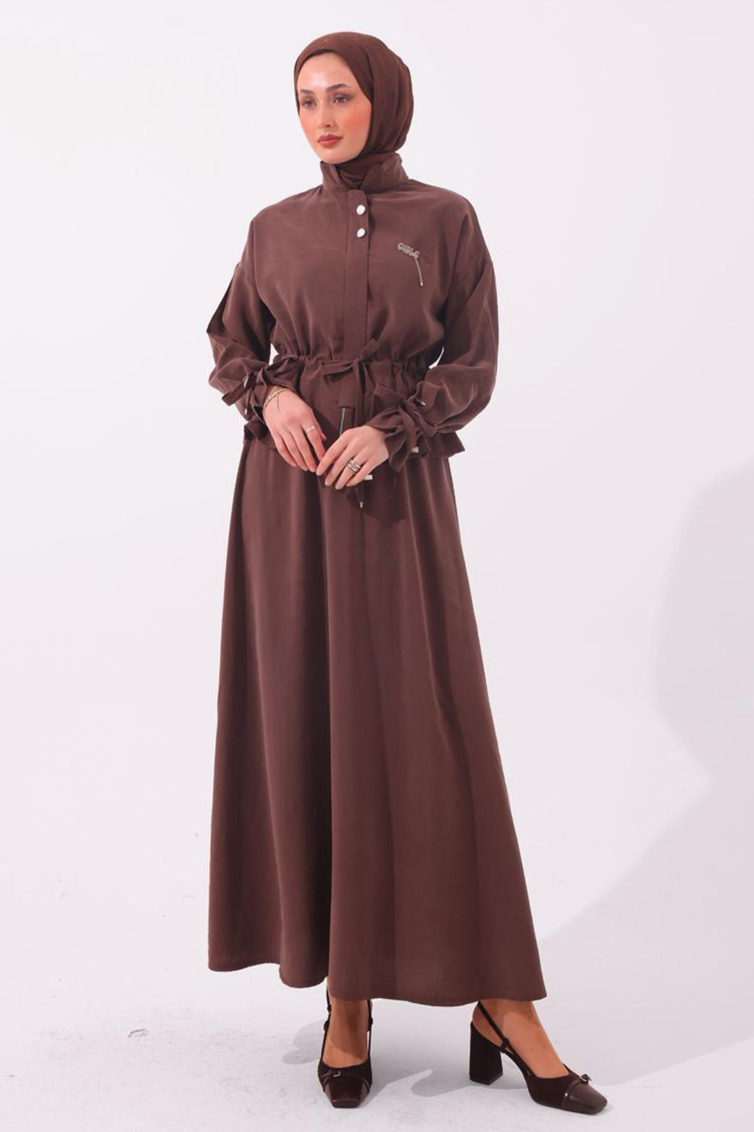BNG Women Broşlu İkili Takım N7192 Kahverengi - Acámbaro