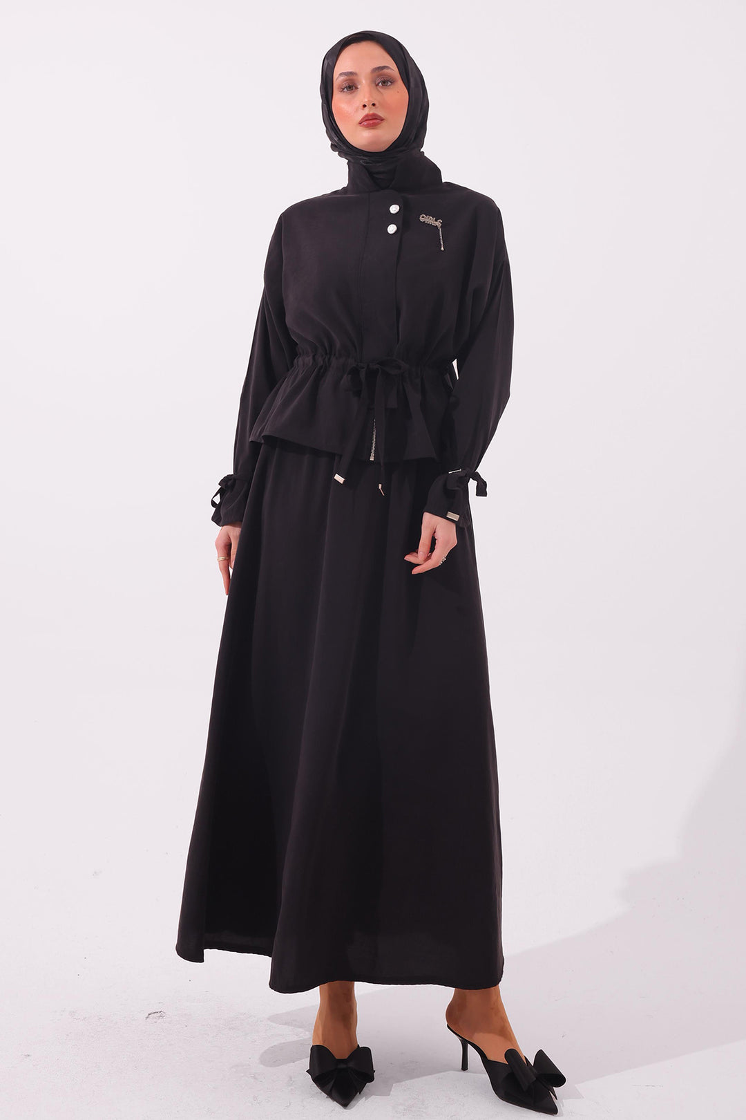 BNG Women Broşlu İkili Takım N7192 Siyah - Modena