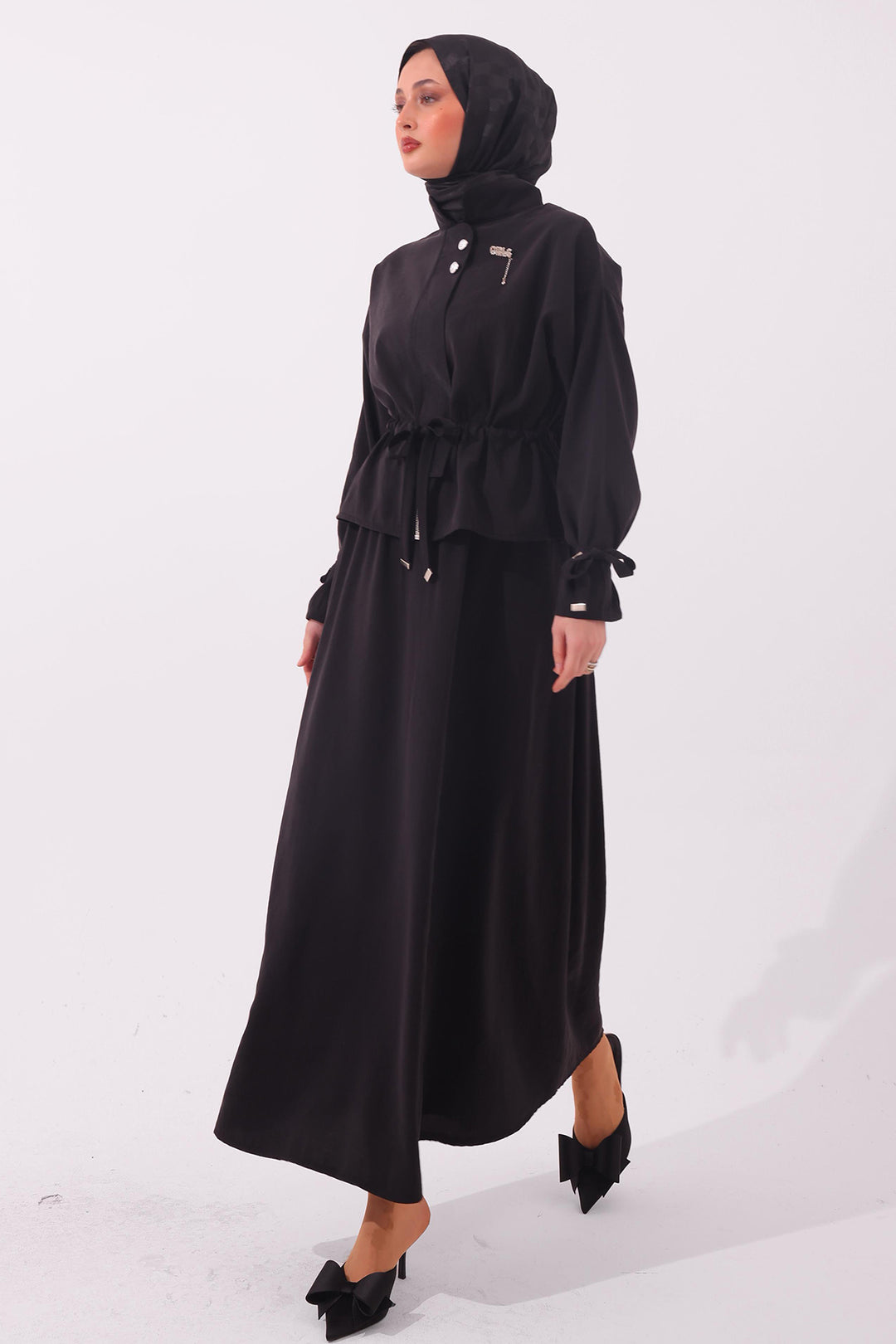 BNG Women Broşlu İkili Takım N7192 Siyah - Modena