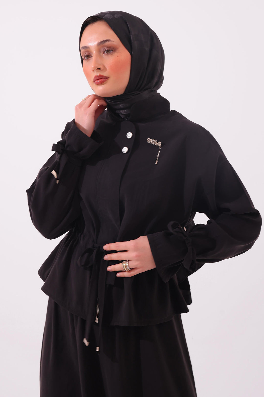 BNG Women Broşlu İkili Takım N7192 Siyah - Modena