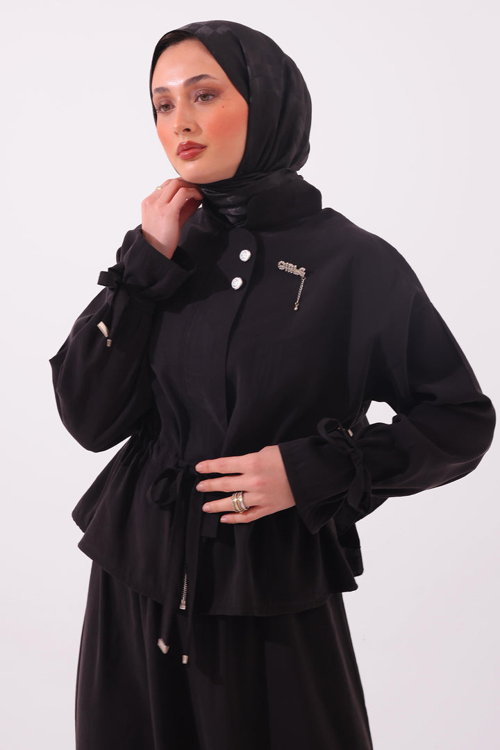 BNG Women Broşlu İkili Takım N7192 Siyah - Modena