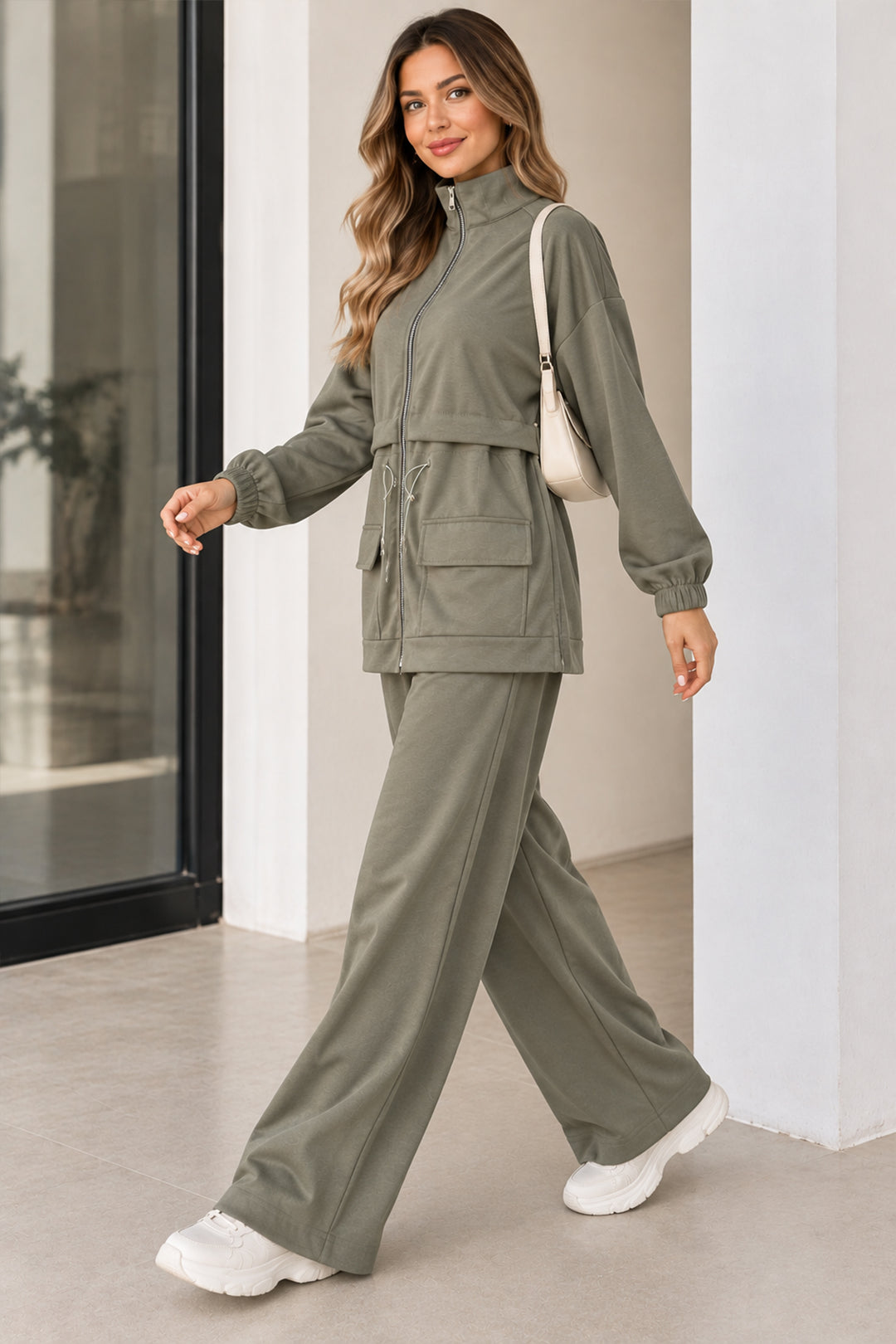 BNG Women Cepli Tesettür İkili Takım N8284 Çağla - Gladbeck