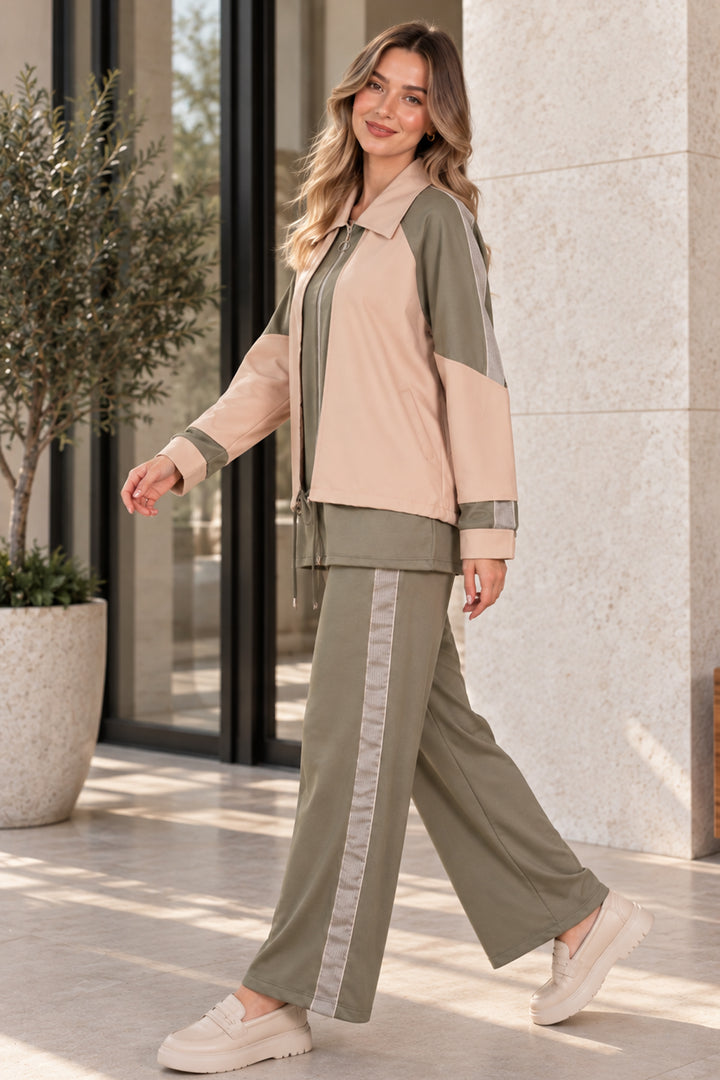 BNG Women Basic Şeritli İkili Takım N8316 Çağla - Bossier City