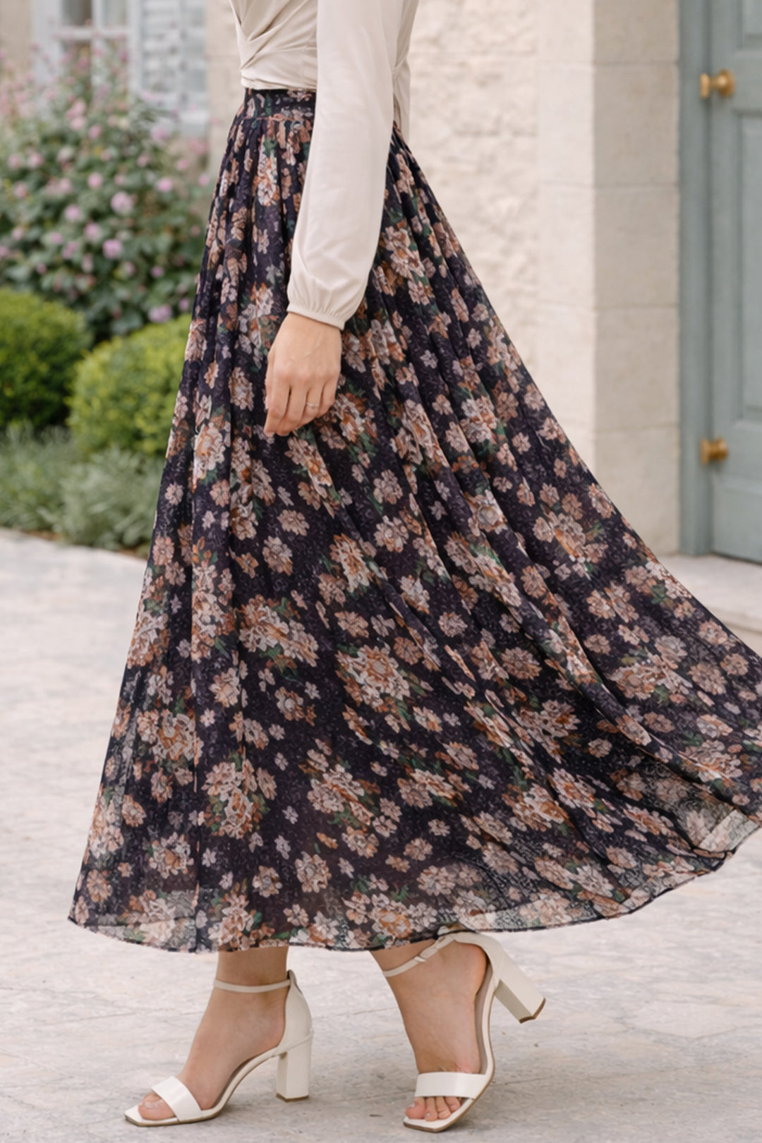 BNG Women Dantel Baskılı Etek N2694 Bordo - Braga
