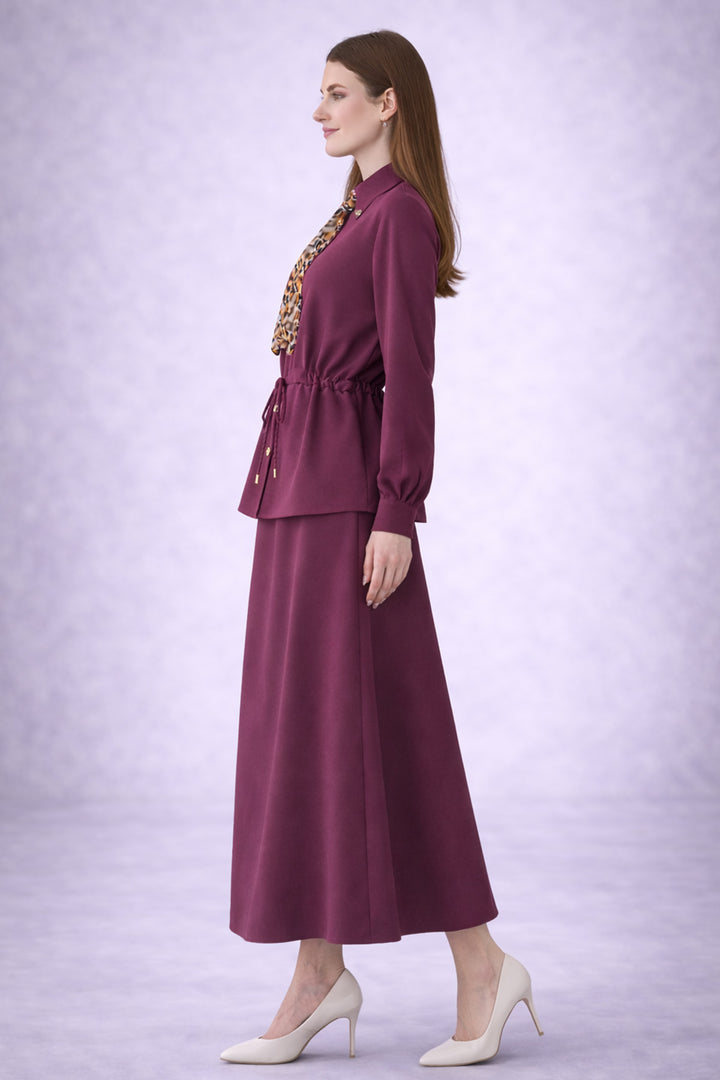 BNG Women Fularlı İkili Takım N7193 Bordo - Margate