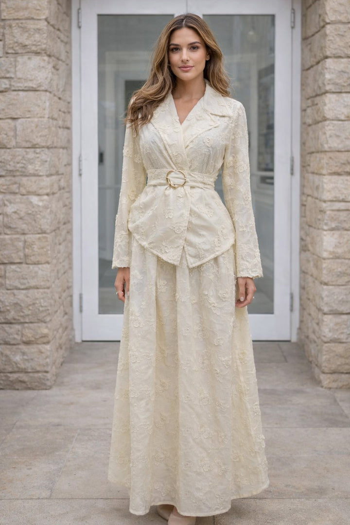 BNG Women Kabartmalı Brodetakım N8112 Krem - Salisbury