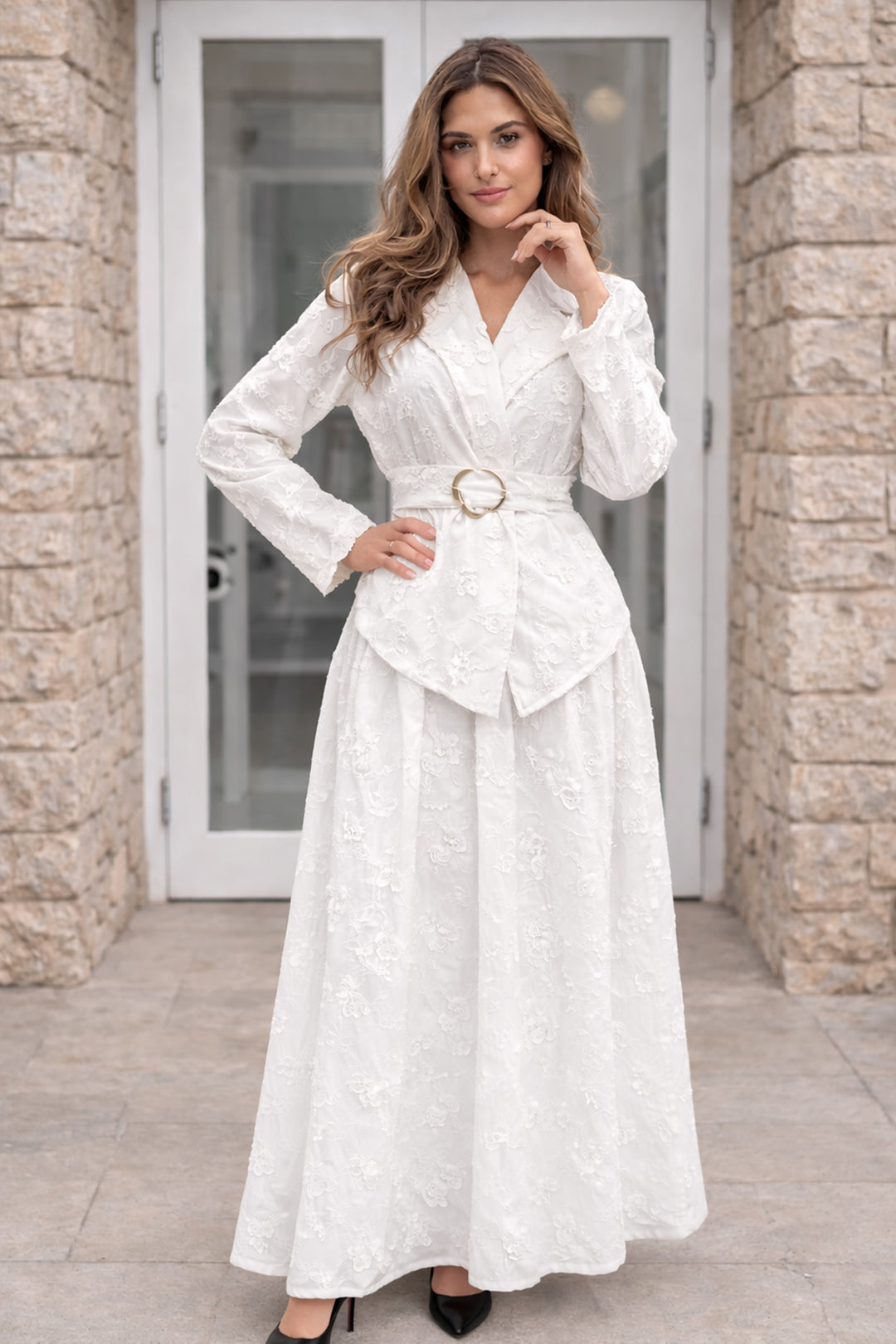 BNG Women Kabartmalı Brodetakım N8112 Beyaz - Villepinte