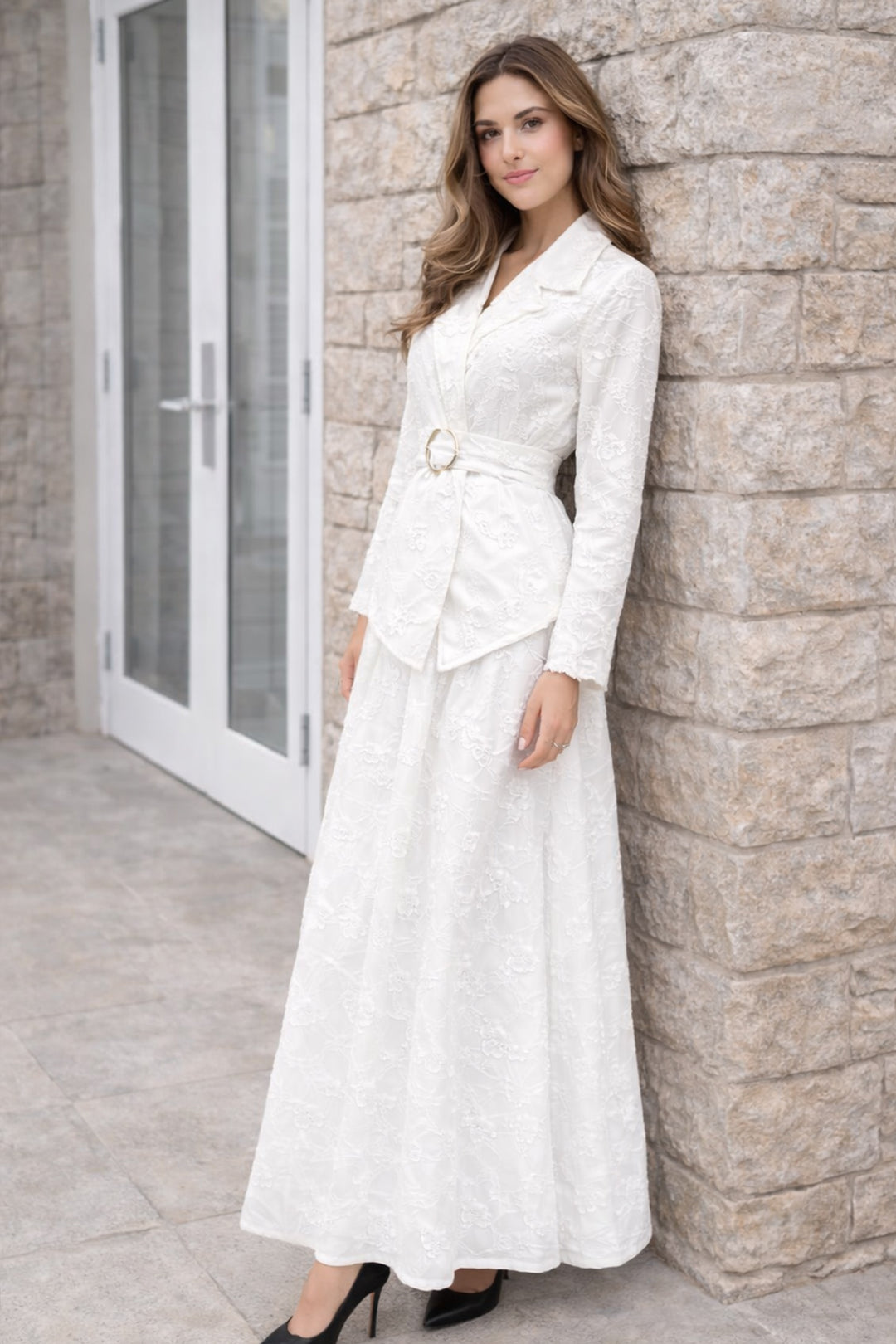 BNG Women Kabartmalı Brodetakım N8112 Beyaz - Villepinte