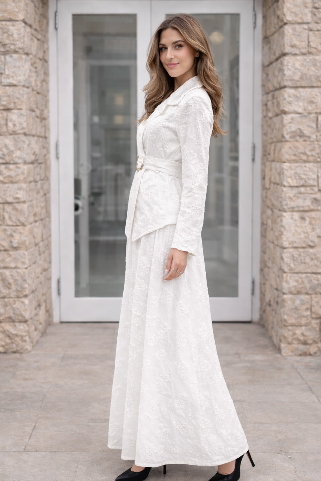 BNG Women Kabartmalı Brodetakım N8112 Beyaz - Villepinte