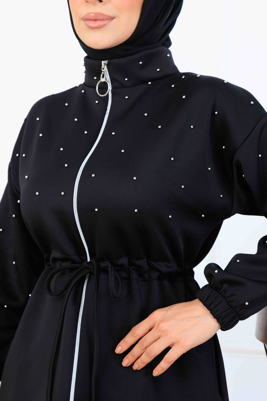 BNG Women Bead-Detailed Scuba Two-Piece Set N5361 Black - Belleville