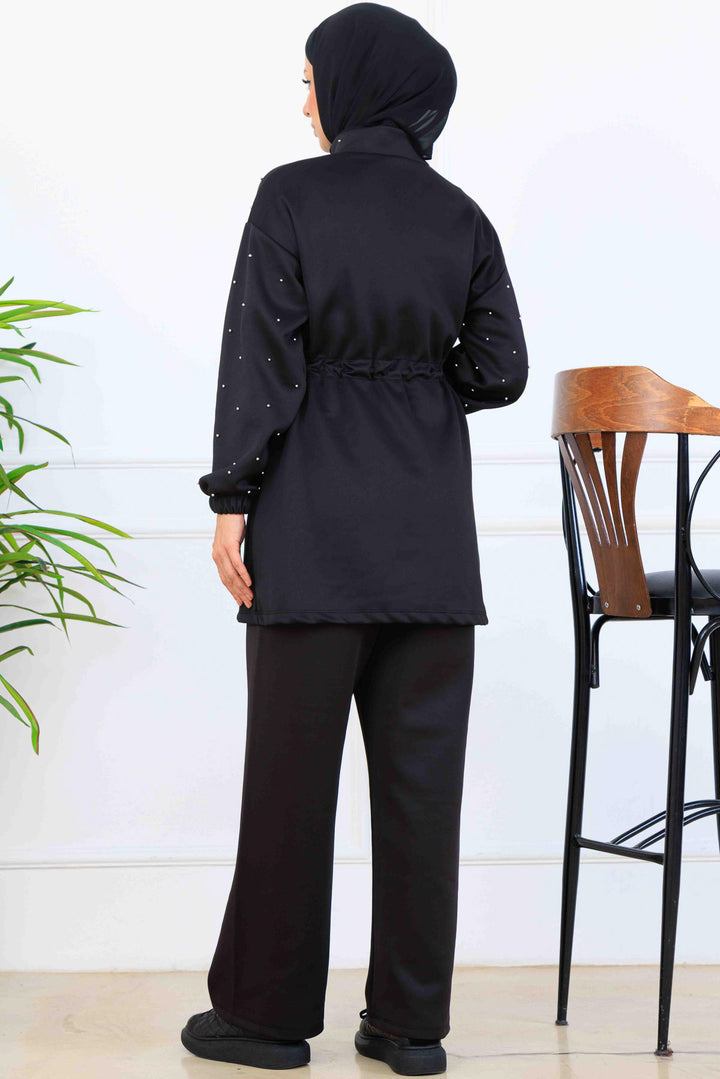 BNG Women Bead-Detailed Scuba Two-Piece Set N5361 Black - Belleville