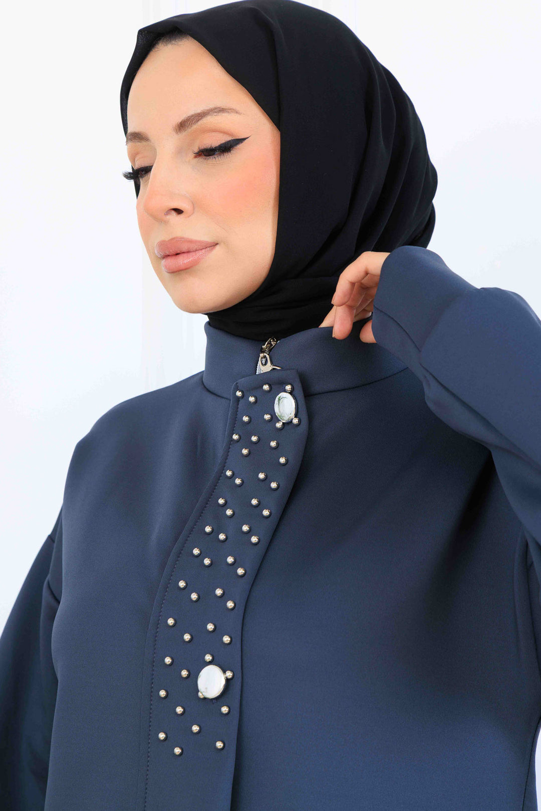 BNG Women Bead-Detailed Scuba Two-Piece Set N5334 Anthracite - Figueira da Foz