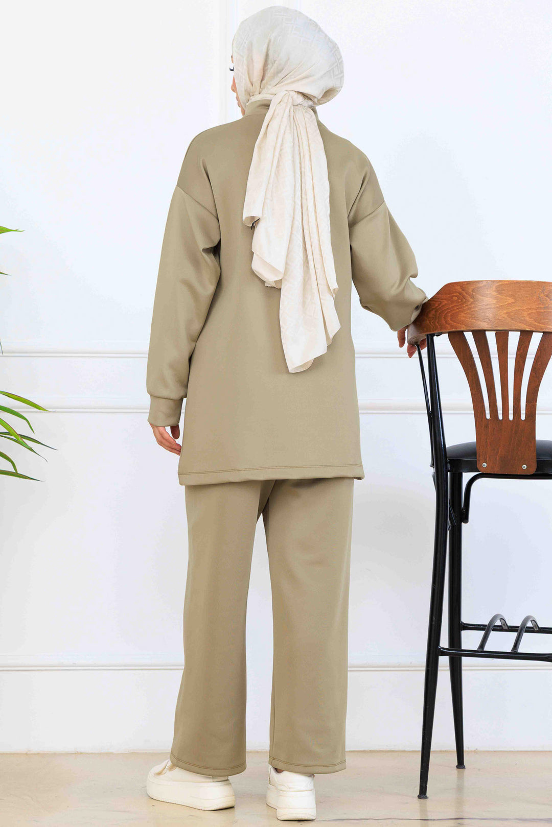 BNG Women Bead Detailed Scuba Two Piece Set N5334 Sage Green - Mitcham