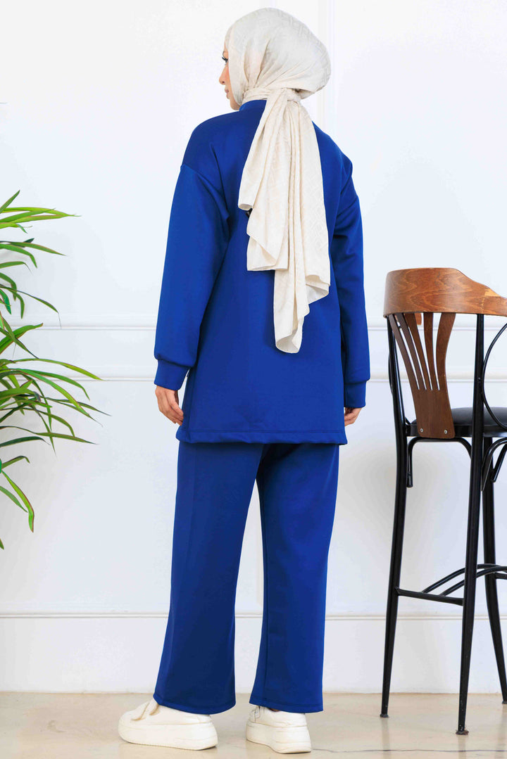 BNG Women Bead Detailed Scuba Two Piece Set N5334 Indigo - Irvine