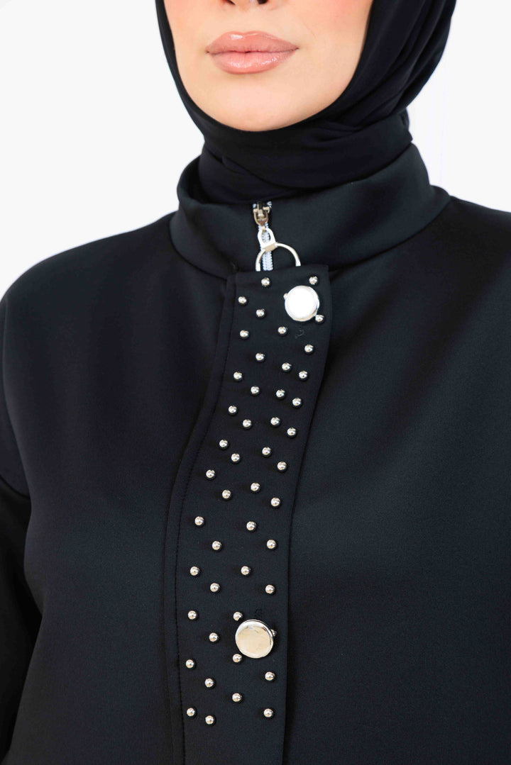 BNG Women Bead-Detailed Scuba Two-Piece Set N5334 Black - Pleasant Hill