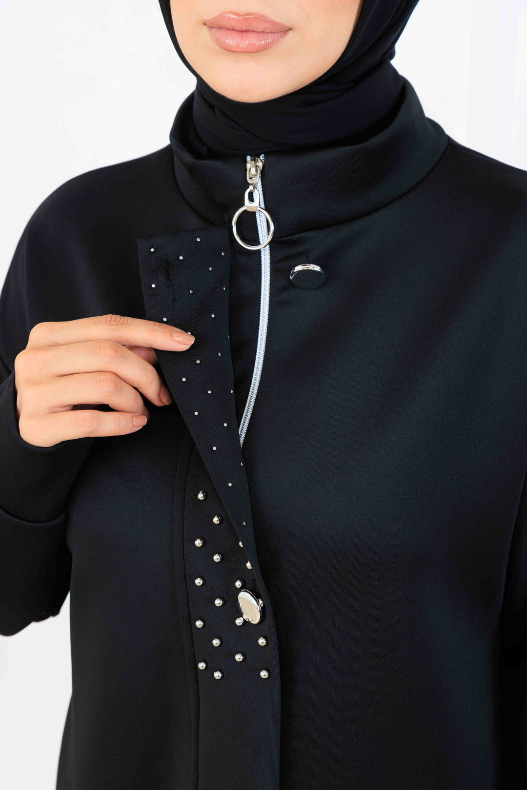 BNG Women Bead-Detailed Scuba Two-Piece Set N5334 Black - Pleasant Hill