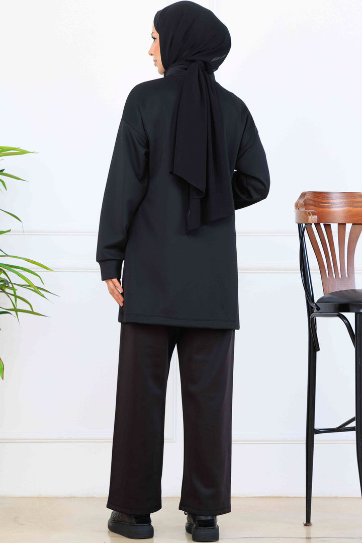 BNG Women Bead-Detailed Scuba Two-Piece Set N5334 Black - Pleasant Hill