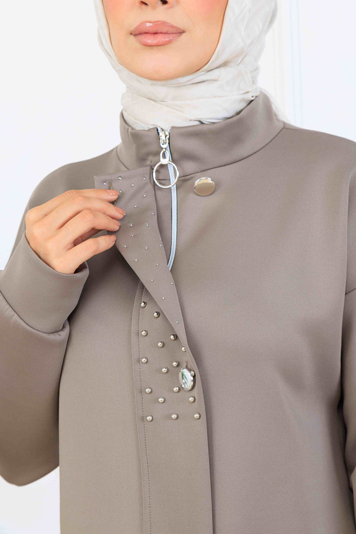 BNG Women Bead Detailed Scuba Twin Set N5334 Mink - Chelmsford