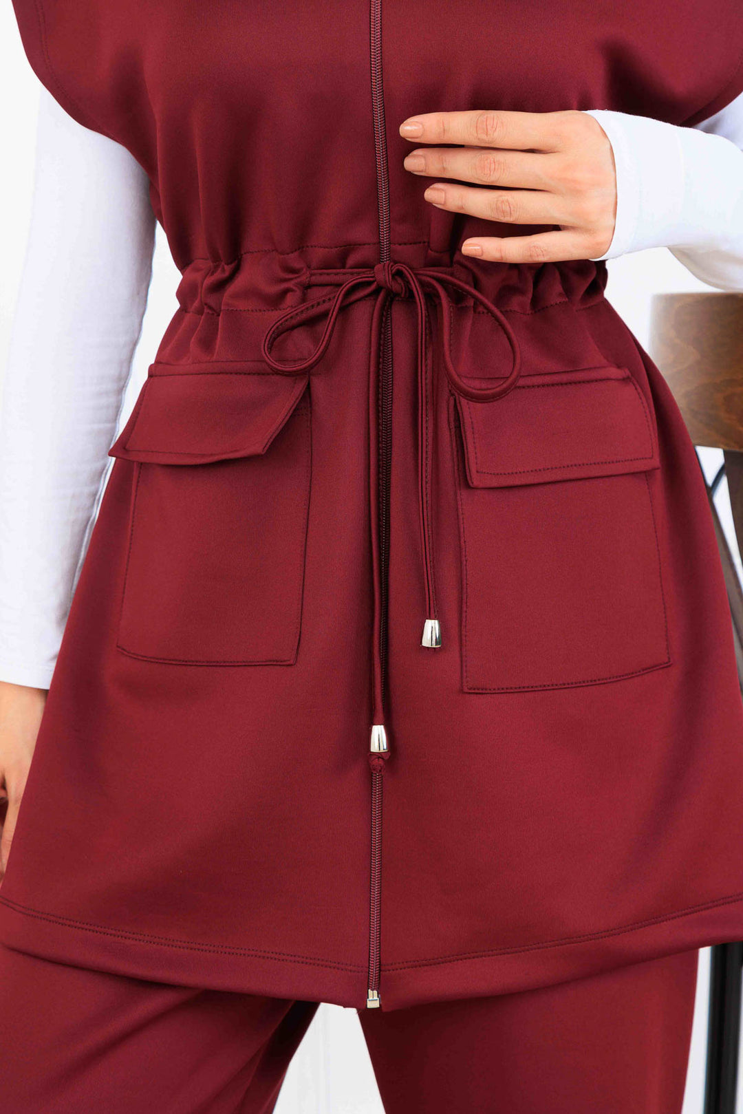 BNG Women Tied Scuba Two Piece Set N5375 Burgundy - Ormond Beach