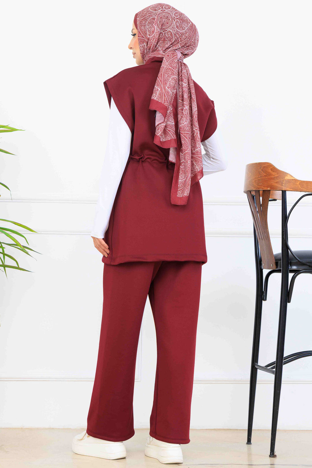 BNG Women Tied Scuba Two Piece Set N5375 Burgundy - Ormond Beach