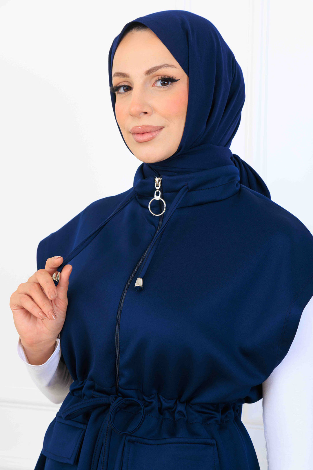 BNG Women N5375 Navy Belted Scuba Two-Piece Suit - Babruysk