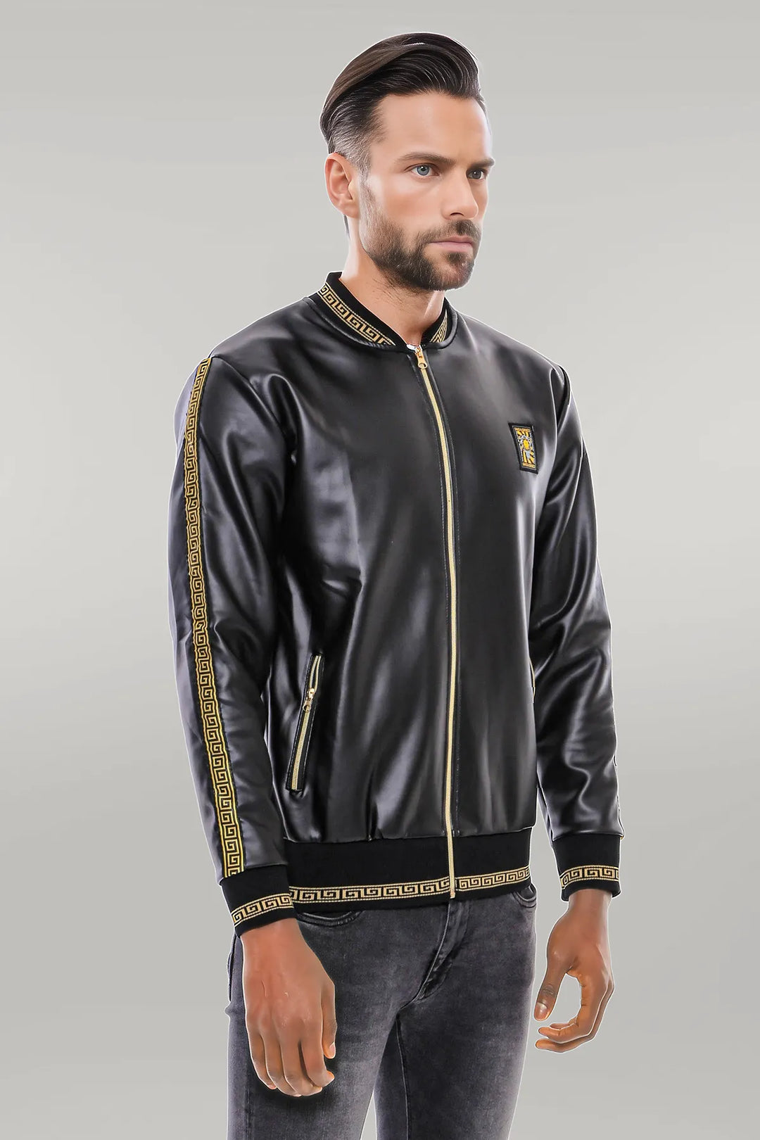 WSS Black Leather Touch Seasonal Coat  - Singen