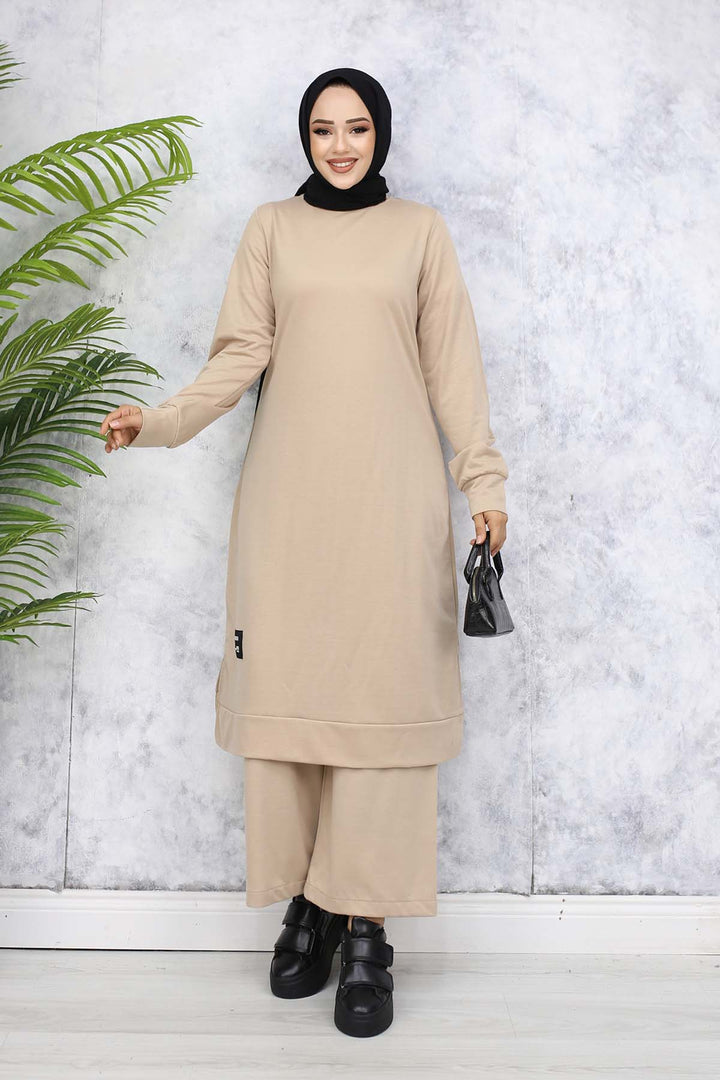 BNG Women Long Tunic Twin Set 13006 Beige - Owensboro
