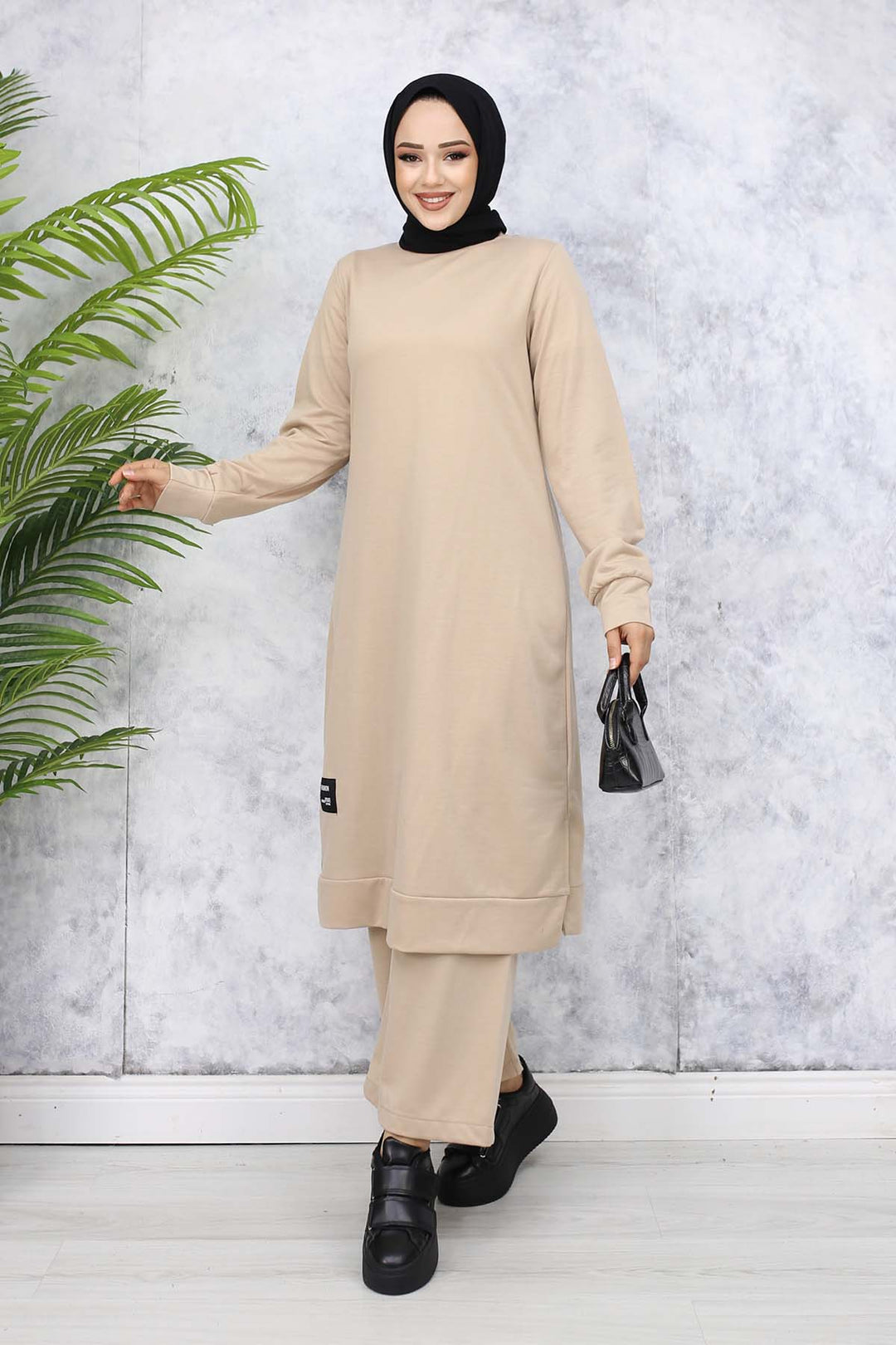 BNG Women Long Tunic Twin Set 13006 Beige - Owensboro