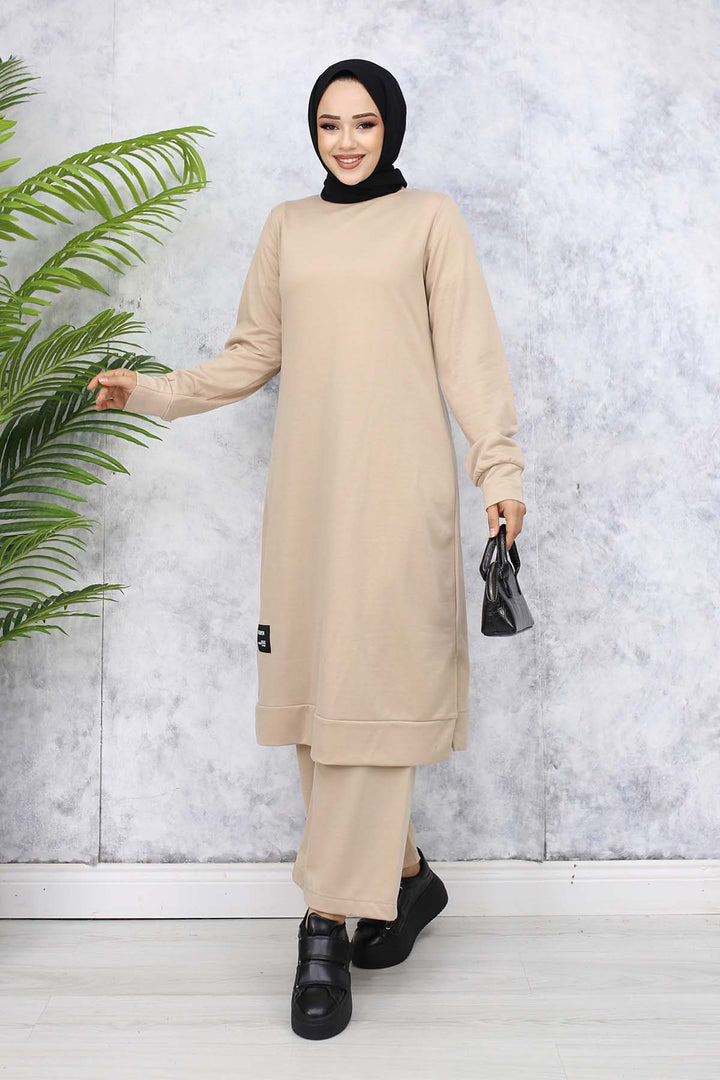 BNG Women Long Tunic Twin Set 13006 Beige - Owensboro