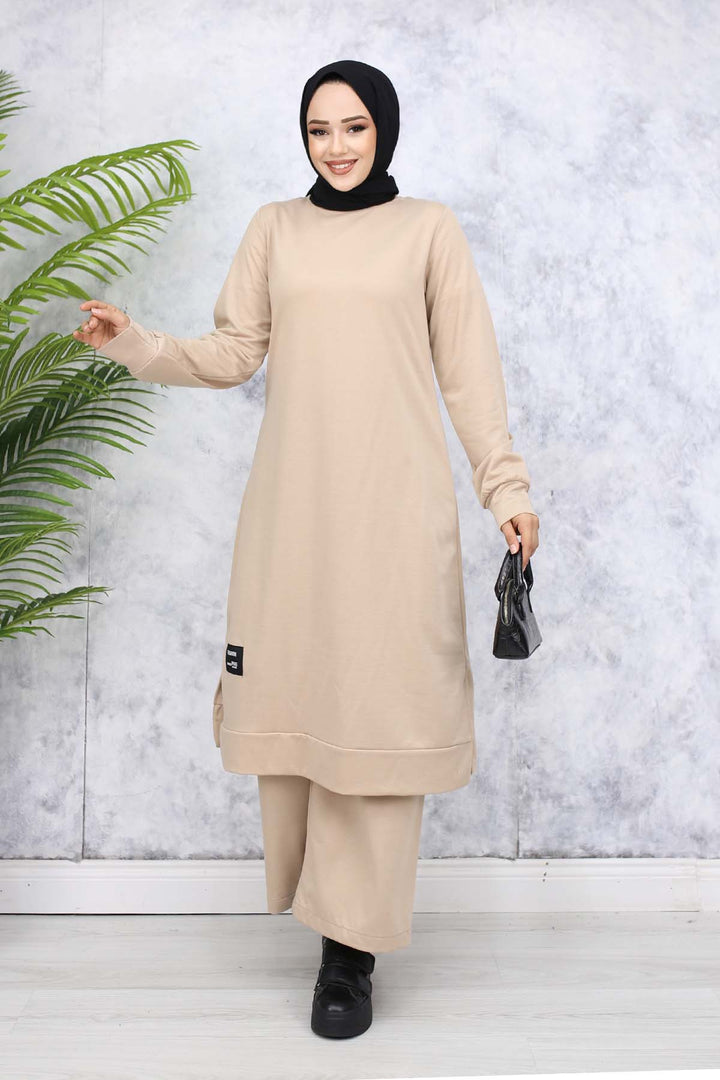 BNG Women Long Tunic Twin Set 13006 Beige - Owensboro