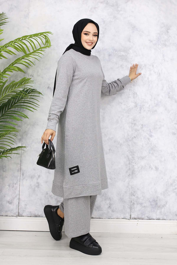 BNG Women Long Tunic Twin Set 13006 Gray - Bolingbrook
