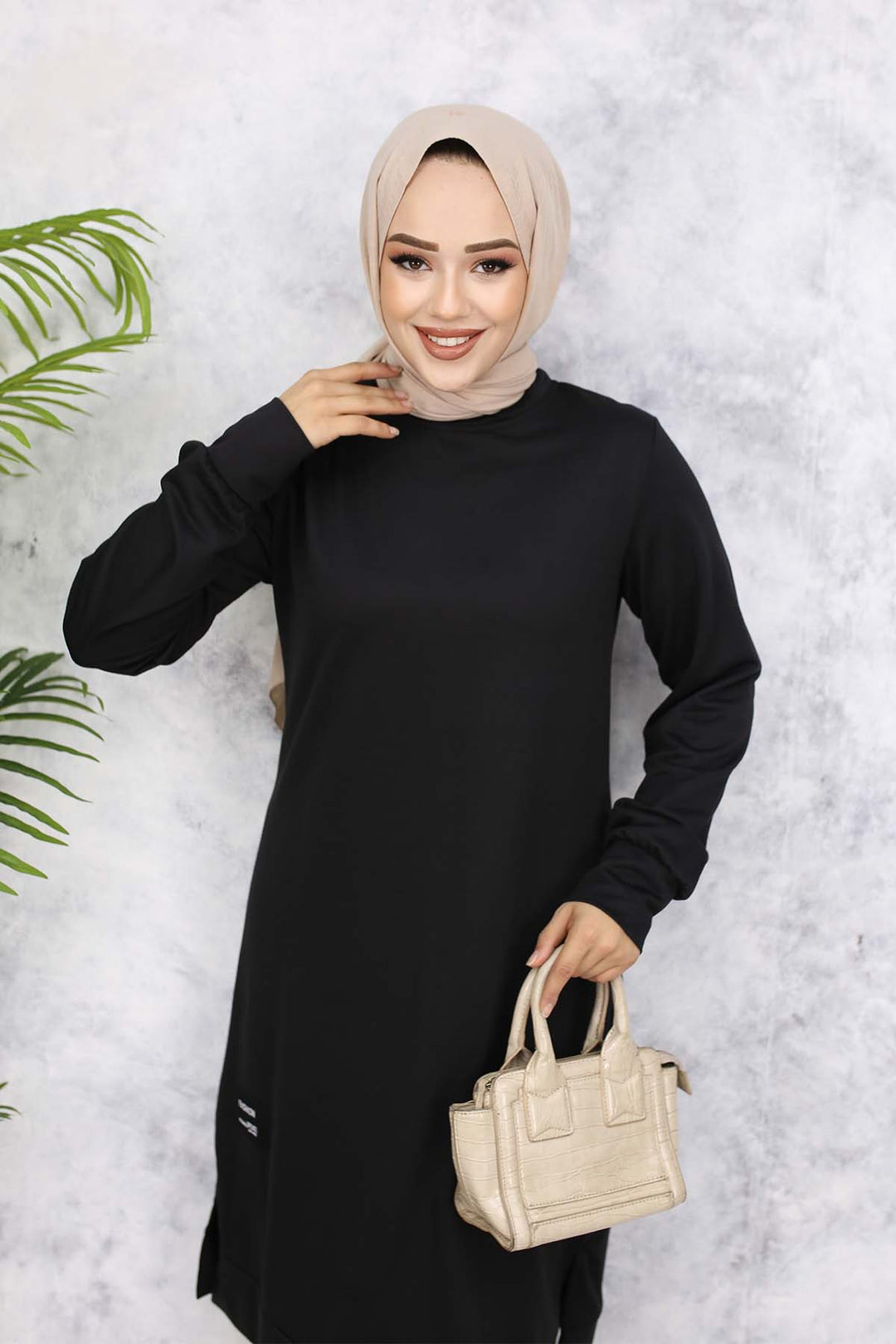 BNG Women Long Tunic Twin Set 13006 Black - Bucha