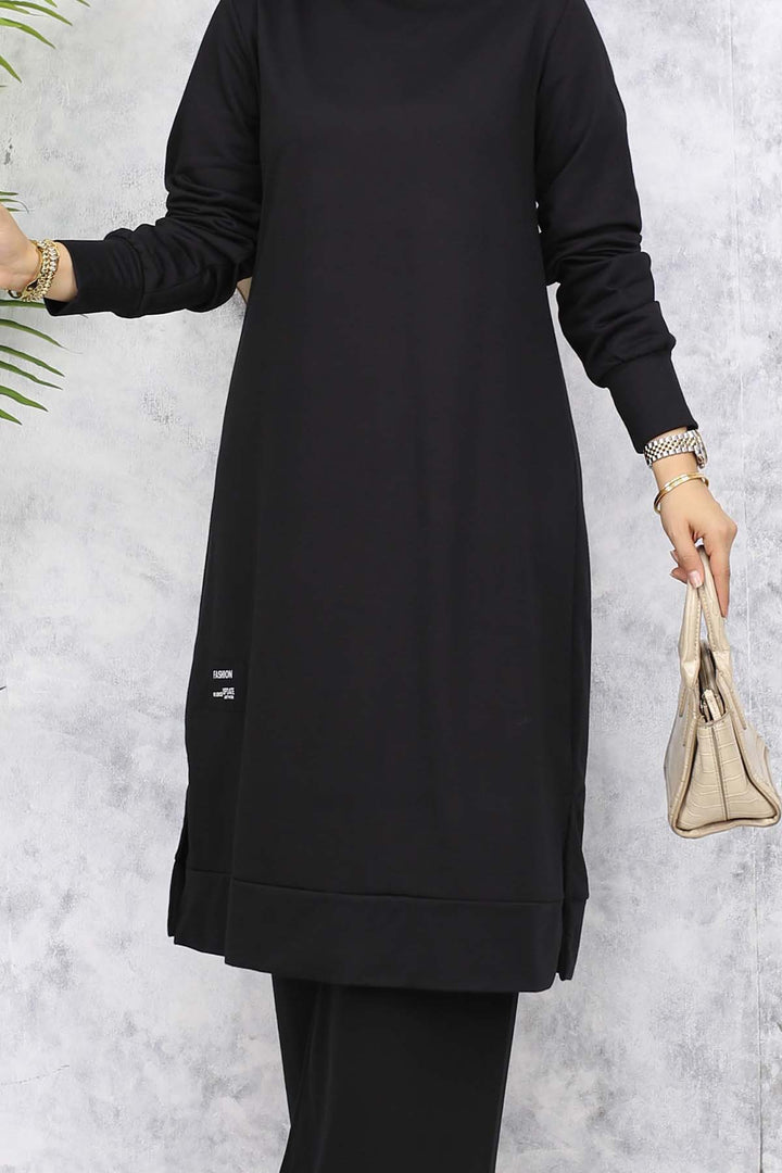 BNG Women Long Tunic Twin Set 13006 Black - Bucha