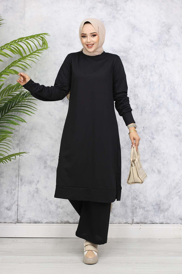 BNG Women Long Tunic Twin Set 13006 Black - Bucha