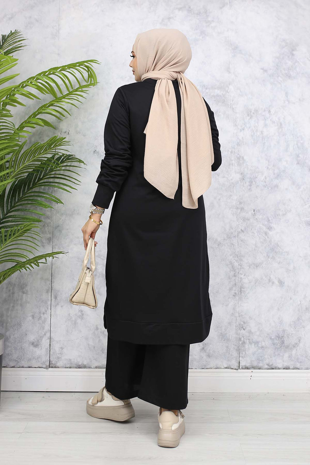 BNG Women Long Tunic Twin Set 13006 Black - Bucha
