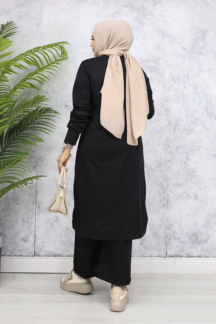 BNG Women Long Tunic Twin Set 13006 Black - Bucha