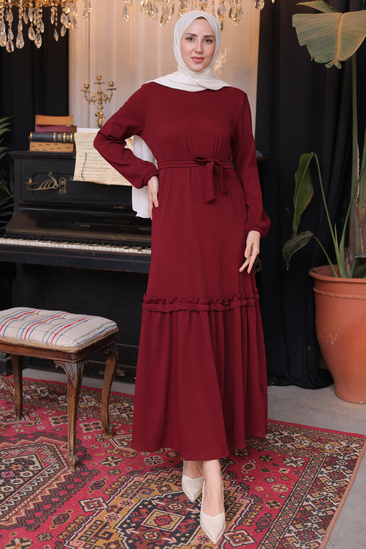 BNG Women Ribbed Dress Burgundy - Clermont