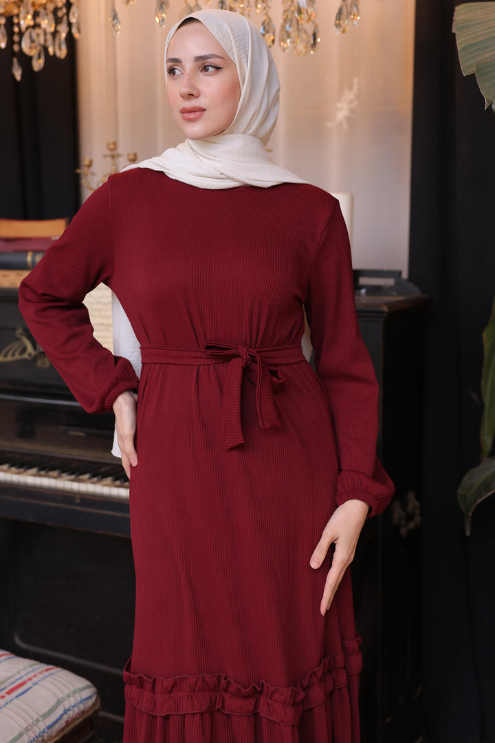BNG Women Ribbed Dress Burgundy - Clermont