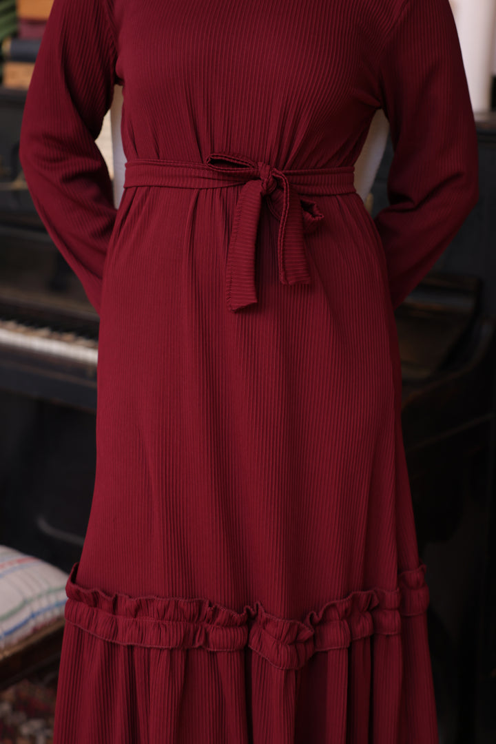 BNG Women Ribbed Dress Burgundy - Clermont