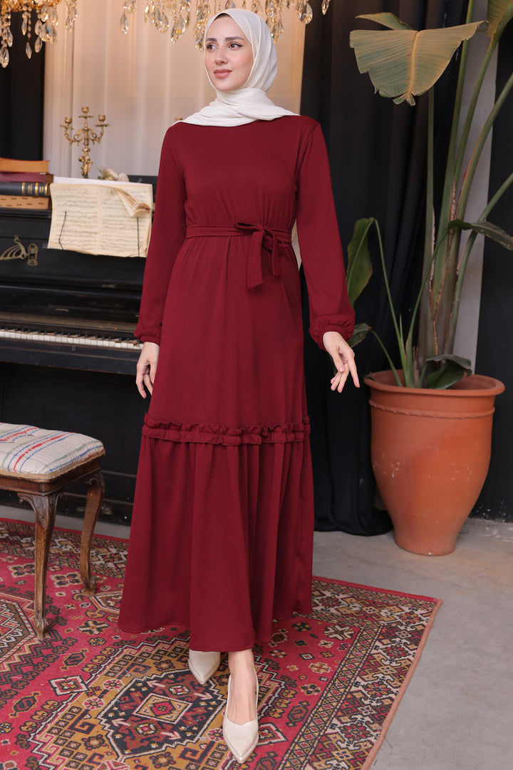 BNG Women Ribbed Dress Burgundy - Clermont